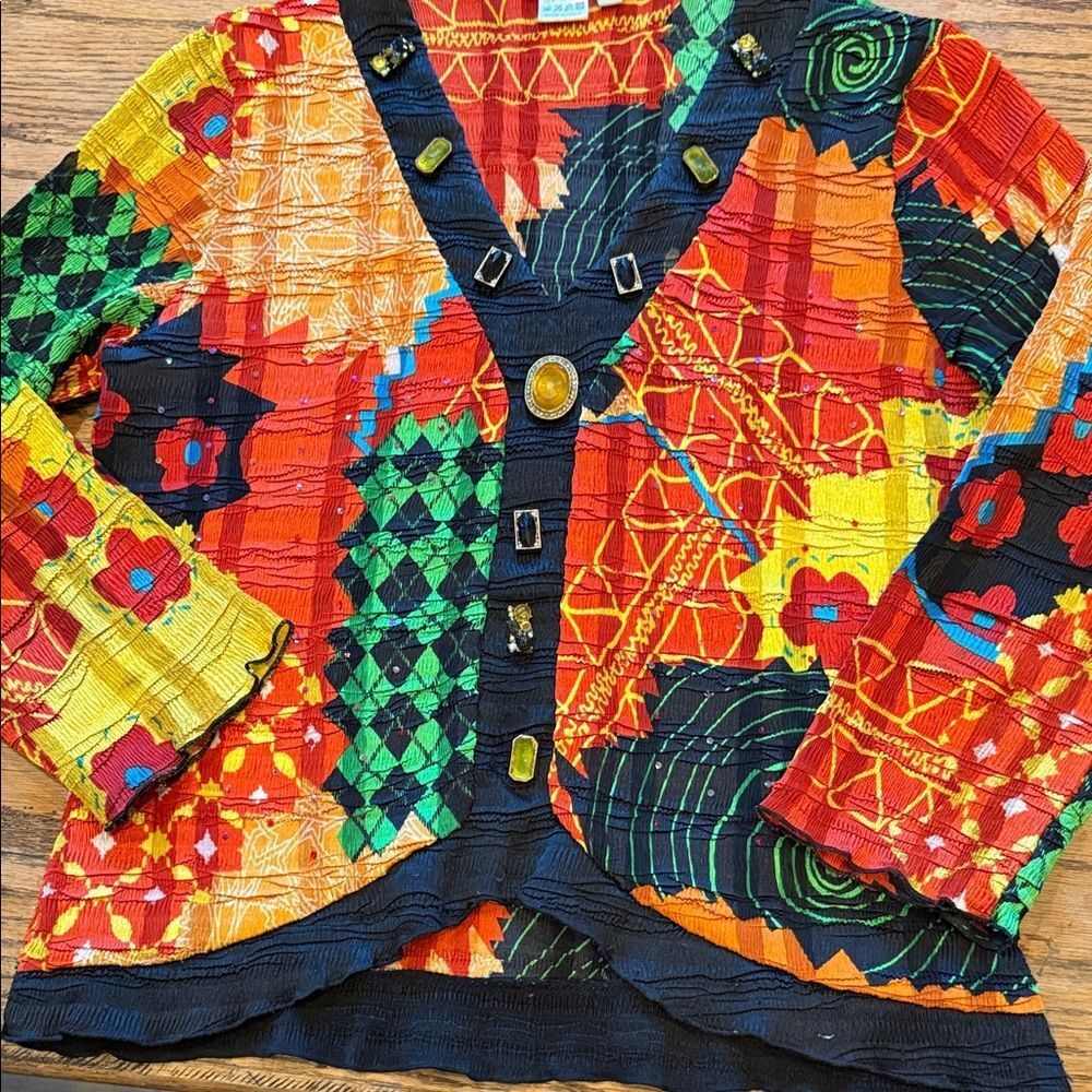 Alberto Makali Multicolor Patchwork Blouse - image 3